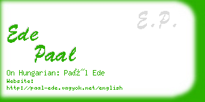ede paal business card